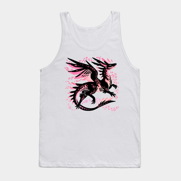 Cherry Blossom Dragon Tank Top by Things By Diana